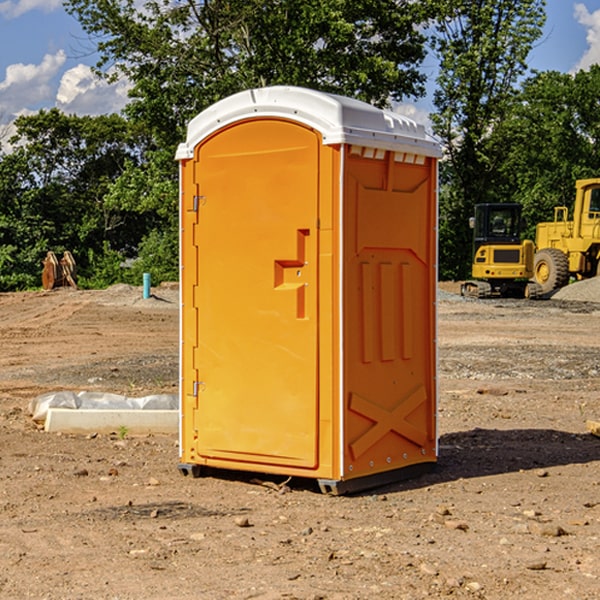 how often are the portable restrooms cleaned and serviced during a rental period in Martin County